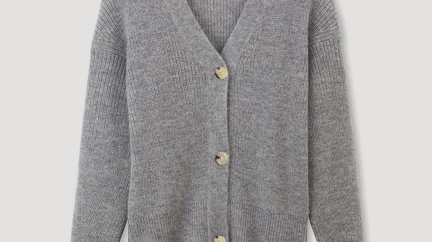 hessnatur Damen Strickjacke aus Alpaka - grau - Größe 44