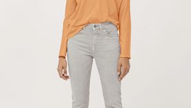 hessnatur Damen Jeans High Rise Slim Fit aus Bio-Denim - grau - Größe 31/32