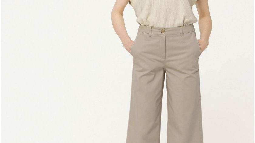 hessnatur Damen Hose Wide Leg aus Bio-Baumwolle - beige - Größe 38