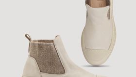 hessnatur Damen Chelsea Boots - beige - Größe 42