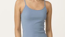 hessnatur Damen Spaghetti-Top PureDAILY im 2er-Set aus Bio-Baumwolle - blau - Größe 38