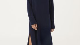 hessnatur Damen Strickkleid aus Lambswool - blau - Größe 42