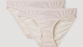 hessnatur Damen Slip low cut im 2er Set aus Bio-Baumwolle - rosa - Größe 42