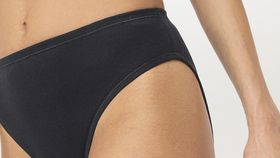 hessnatur Damen Taillenslip High Waist im 2er-Pack PURE NATURE aus Bio-Baumwolle - schwarz - Größe 48