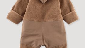 hessnatur Baby Wollfleece-Overall aus Bio-Merinowolle mit Softshell - braun - Größe 62/68