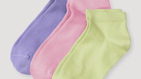 hessnatur Kinder  Sneaker Socken im 3er-Pack aus Bio-Baumwolle - lila - Größe 31-34