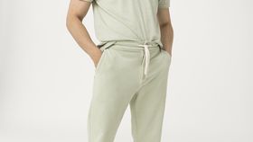 hessnatur Herren Joggpants mineralgefärbt aus Bio-Baumwolle - grün - Größe 46