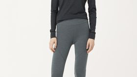 hessnatur Damen-Outdoor Funktionsleggings aus Bio-Merinowolle mit Bio-Baumwolle - grün - Größe 46