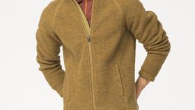 hessnatur Wollfleece-Jacke aus Bio-Merinowolle - gelb - Größe 50