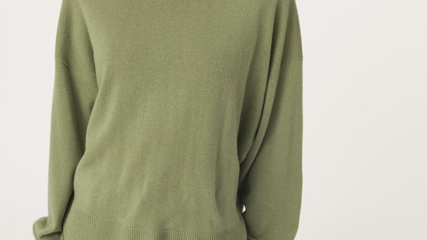 hessnatur Damen Pullover aus Bio-Schurwolle mit Kaschmir - grün - Größe L