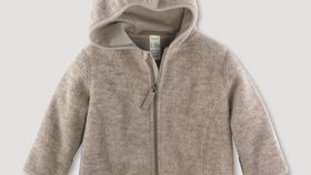 hessnatur Baby Wollfleece Jacke aus Bio-Merinowolle - grau - Größe 98/104