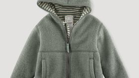 hessnatur Baby Wollfleece Jacke aus Bio-Merinowolle - grün - Größe 86/92