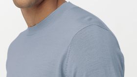 hessnatur Herren Pullover aus Bio-Merinowolle - blau - Größe 52