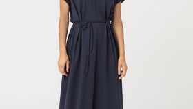 hessnatur Damen Jersey-Kleid aus Bio-Baumwolle - blau - Größe 38