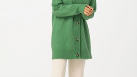 hessnatur Damen Strickjacke aus Alpaka mit Seide und Mohair - grün - Größe L