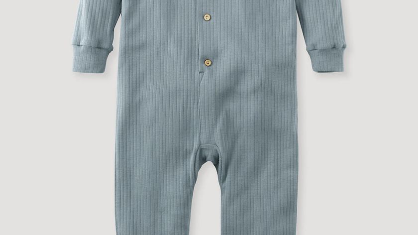 hessnatur Kinder  Jumpsuit aus Bio-Baumwolle - blau - Größe 122/128