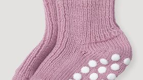 hessnatur Baby Stoppersocke aus Bio-Merinowolle - lila - Größe 23-24