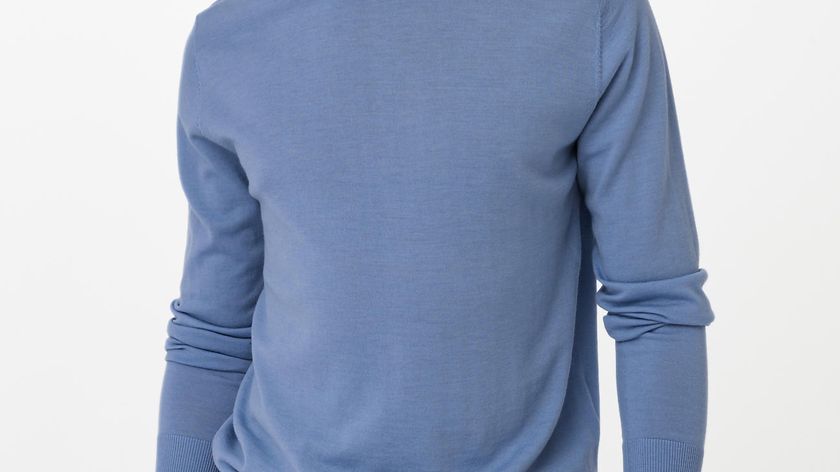 hessnatur Herren Rollkragen-Pullover aus Bio-Merinowolle - blau - Größe 46