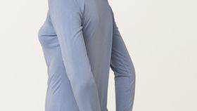 hessnatur Damen Langarmshirt aus Bio-Seide - blau - Größe 44