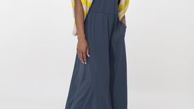 hessnatur Damen Midi-Kleid aus Bio-Baumwolle - blau - Größe 44