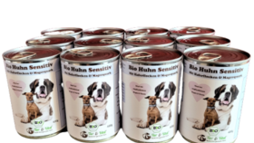 Bio Hundefutter - Huhn Sensitiv mit Haferflocken 12 x 400g