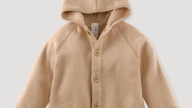 hessnatur Baby Fleece-Jacke aus Bio-Baumwolle - beige - Größe 98/104