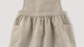 hessnatur Baby Kleid aus Leinen mit Bio-Baumwolle - beige - Größe 74/80