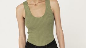 hessnatur Damen Stricktop aus Seide mit Baumwolle - grün - Größe 42