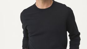 hessnatur Herren Pullover aus Bio-Merinowolle - schwarz - Größe 48