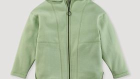 hessnatur Kinder Softfleece-Jacke aus Bio-Baumwolle - grün - Größe 158/164