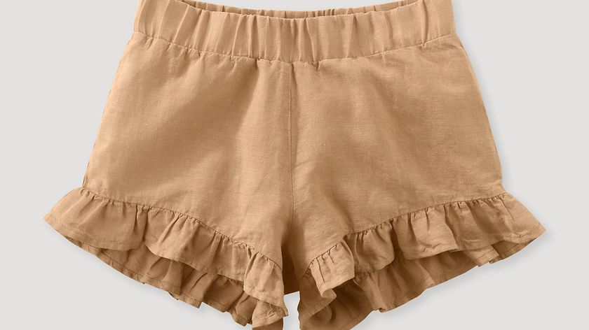 hessnatur Kinder Shorts aus Leinen mit Bio-Baumwolle - orange - Größe 134/140