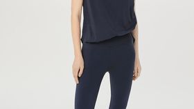 hessnatur Loungewear Leggings Medium Cut ACTIVE LIGHT aus Bio-Baumwolle - blau - Größe XL/l