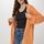 hessnatur Damen Strickjacke Oversize aus Bio-Merinowolle - orange - Größe S