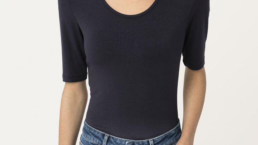 hessnatur Damen Kurzarmshirt aus TENCEL™Modal - blau - Größe 38