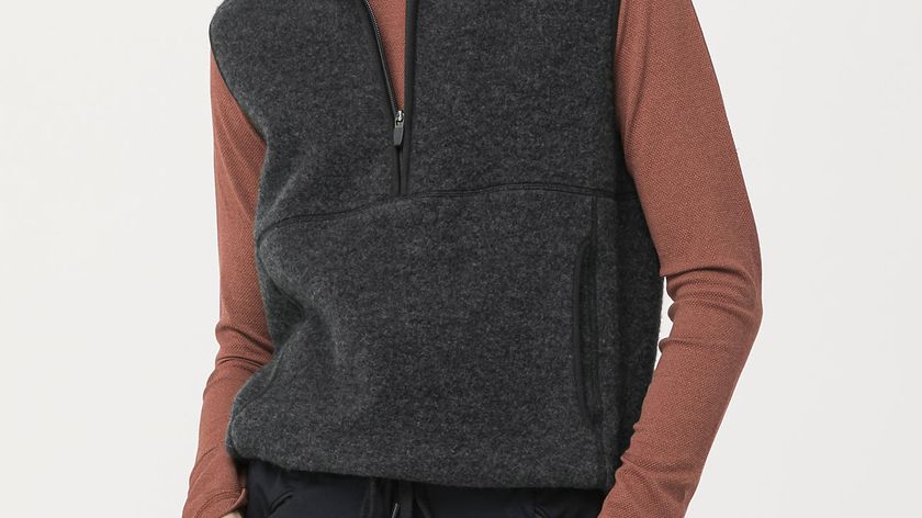 hessnatur Damen-Outdoor Wollfleece-Weste Half-Zip aus Bio-Merinowolle - grau - Größe 44