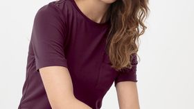 hessnatur Damen Halbarm Schlafshirt aus Tencel™Modal - lila - Größe 36