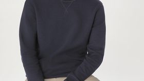 hessnatur Herren Sweater Relaxed aus Bio-Baumwolle - blau - Größe 52