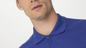 hessnatur Herren Zwirn Polo Shirt Regular aus Bio-Baumwolle - blau - Größe 56