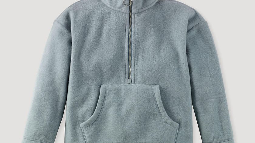 hessnatur Kinder Fleece-Troyer aus Bio-Baumwolle - blau - Größe 158/164