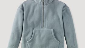 hessnatur Kinder Fleece-Troyer aus Bio-Baumwolle - blau - Größe 158/164