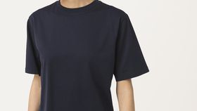 hessnatur Damen Kurzarm-Shirt aus Bio-Baumwolle - blau - Größe 46