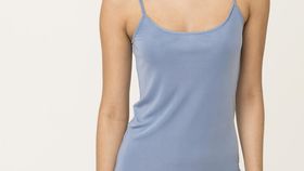 hessnatur Damen Spaghetti-Top aus Bio-Seide - blau - Größe 42