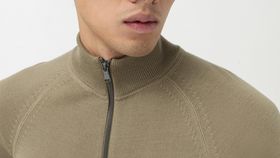 hessnatur Herren Strickjacke aus Bio-Merinowolle - beige - Größe 56