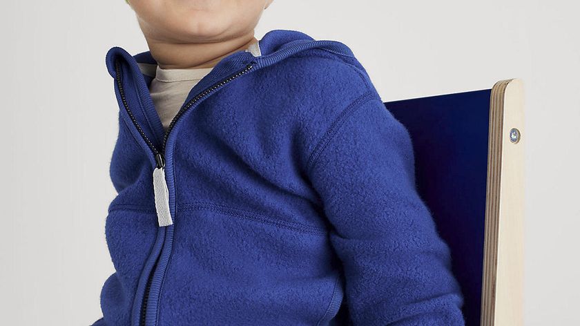 hessnatur Baby Fleece Jacke Regular aus Bio-Baumwolle - blau - Größe 98/104