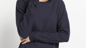 hessnatur Loungewear Sweatshirt aus Bio-Baumwolle mit Leinen - blau - Größe 48