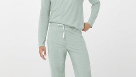 hessnatur Herren Pyjamahose aus Bio-Baumwolle - grün - Größe 56