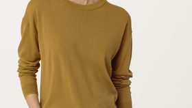 hessnatur Damen Pullover aus Bio-Merinowolle - gelb - Größe 40