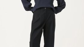 hessnatur Damen Hose Wide Leg aus Bio-Merinowolle mit Bio-Baumwolle - schwarz - Größe 40