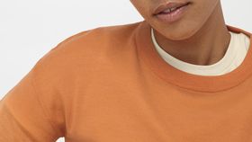 hessnatur Damen Strickpullover Regular aus Bio-Merinowolle - orange - Größe 42