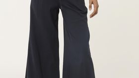 hessnatur Loungewear Hose mit weitem Bein aus Bio-Baumwolle - blau - Größe 42